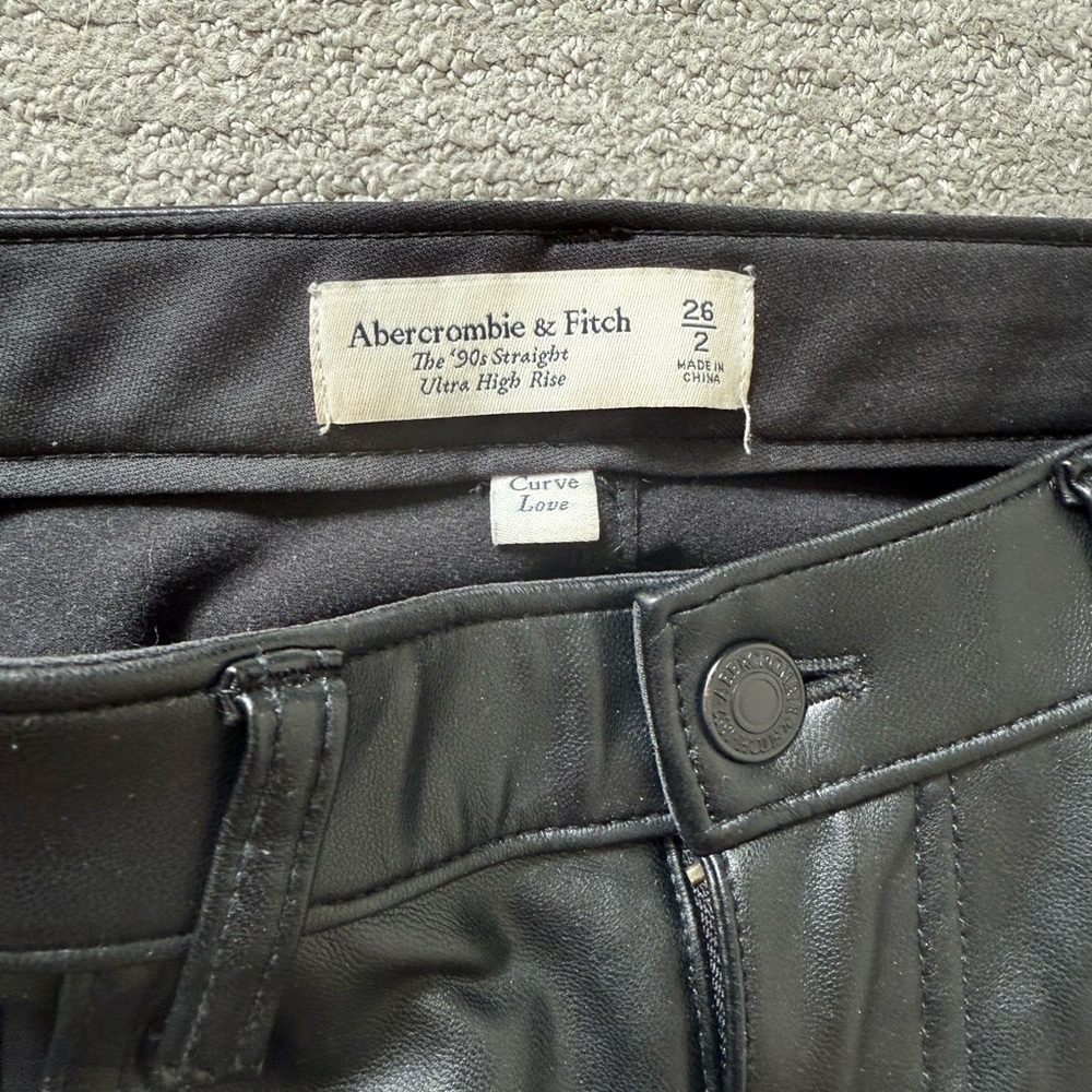 Abercrombie Women’s Black Leather Pants - Picture 2 of 2
